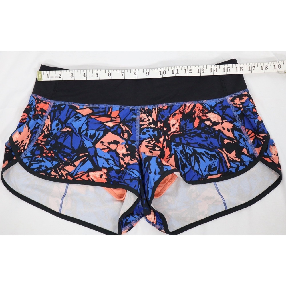 Lululemon Size 8 Speed Short Paint Storm Harbor Blue Multi / Black - Picture 5 of 8